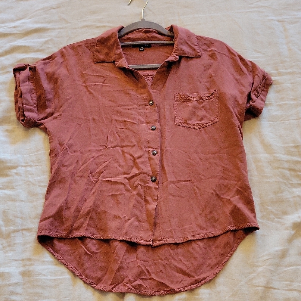 Style Envy Rust Button-Down Shirt
